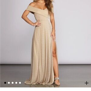Windsor Gold Pleated Gown